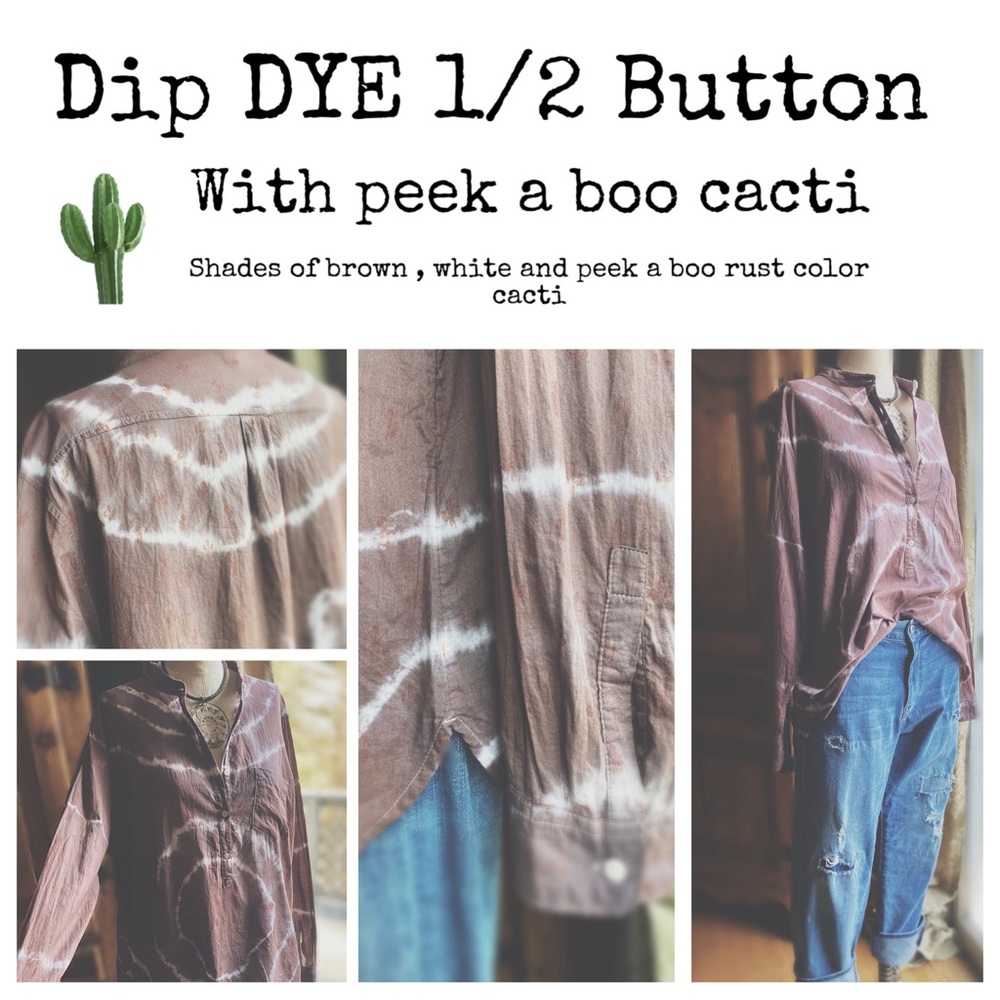 Dip Dye Peek A Boo Cacti Blouse